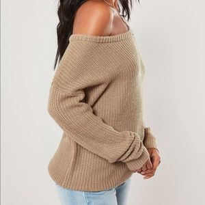 Missguided Sweaters - Missguided off the shoulder sweater in brown. Missguided Sweaters - Missguided off the shoulder sweater in brown.
